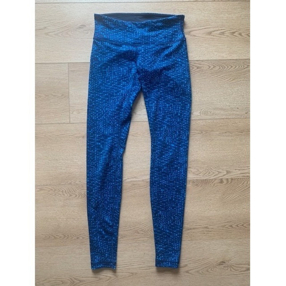 Lululemon 6 Blue Samba Snake Kayak Print Wunder Under Pants III Leggings